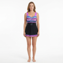 Swimsuit with Drawstring and Striped Pattern