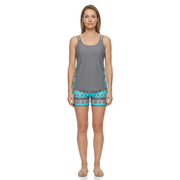 Tankinis with Geometric Pattern and V-Neck