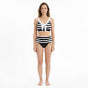 High-Waisted Striped Bikinis