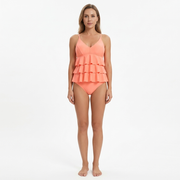 Tankini with Ruffles in Solid Colour