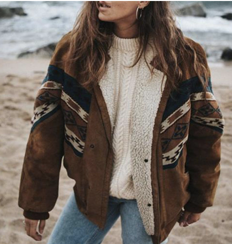 Women's Spring Summer Coat Boho-Vintage, Notched Collar, Tailored, Button Placket, Knee-Length