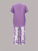 Avy™ | Casual Two-Piece Set with Leaf Print