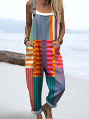 Lærke™ | Coloured Pop Stripe Dungarees