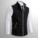 Mauro | Knit Waistcoat with Zip and Stand Collar