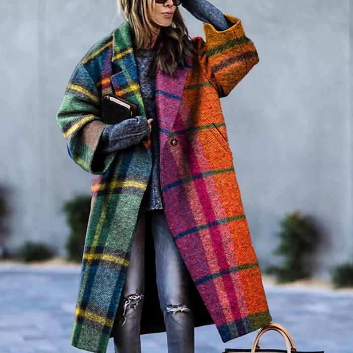 Timeless Women's Wool Coat with Notched Collar and Button Closure | Ideal for Autumn/Winter